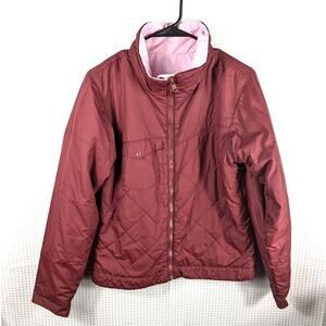 Columbia Women’s M Maroon Quilted Jacket Pink Lining Lightweight Insulated Coat